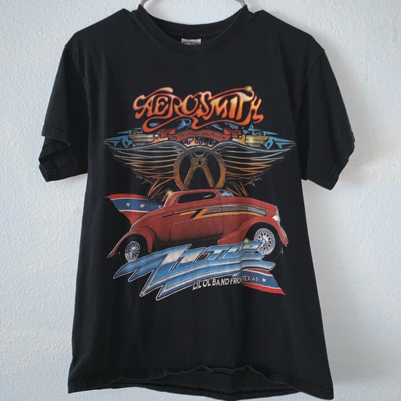 Aerosmith ZZ Top Tour T-Shirt 2009 Vintage - Picture 1 of 4
